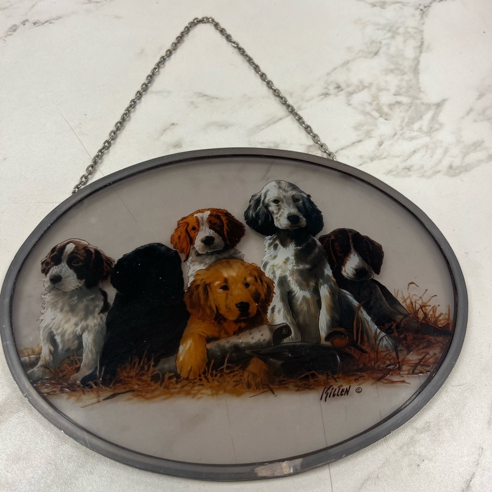 Killens sporting dog glass art